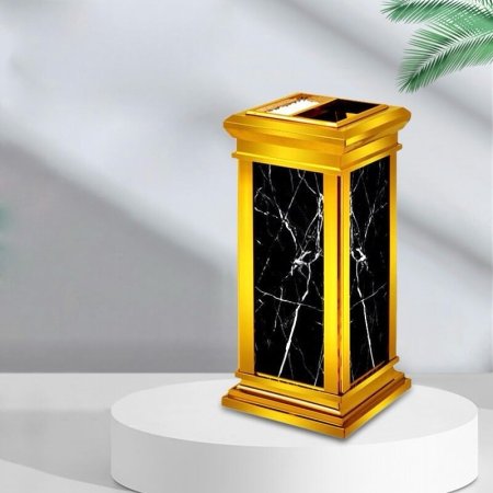 سلة نفايات بتصميم عصري مع منفضة سجاير