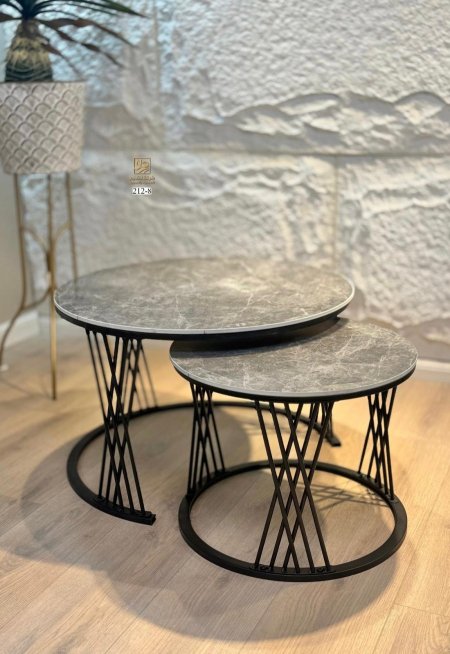 طقم طاولة رخام وسط مدور 212-8