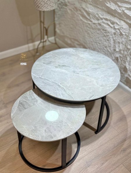 طقم طاولة رخام وسط مدور 212-9