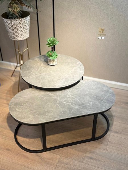 طقم طاولة وسط بيضاوي رخام 212-16